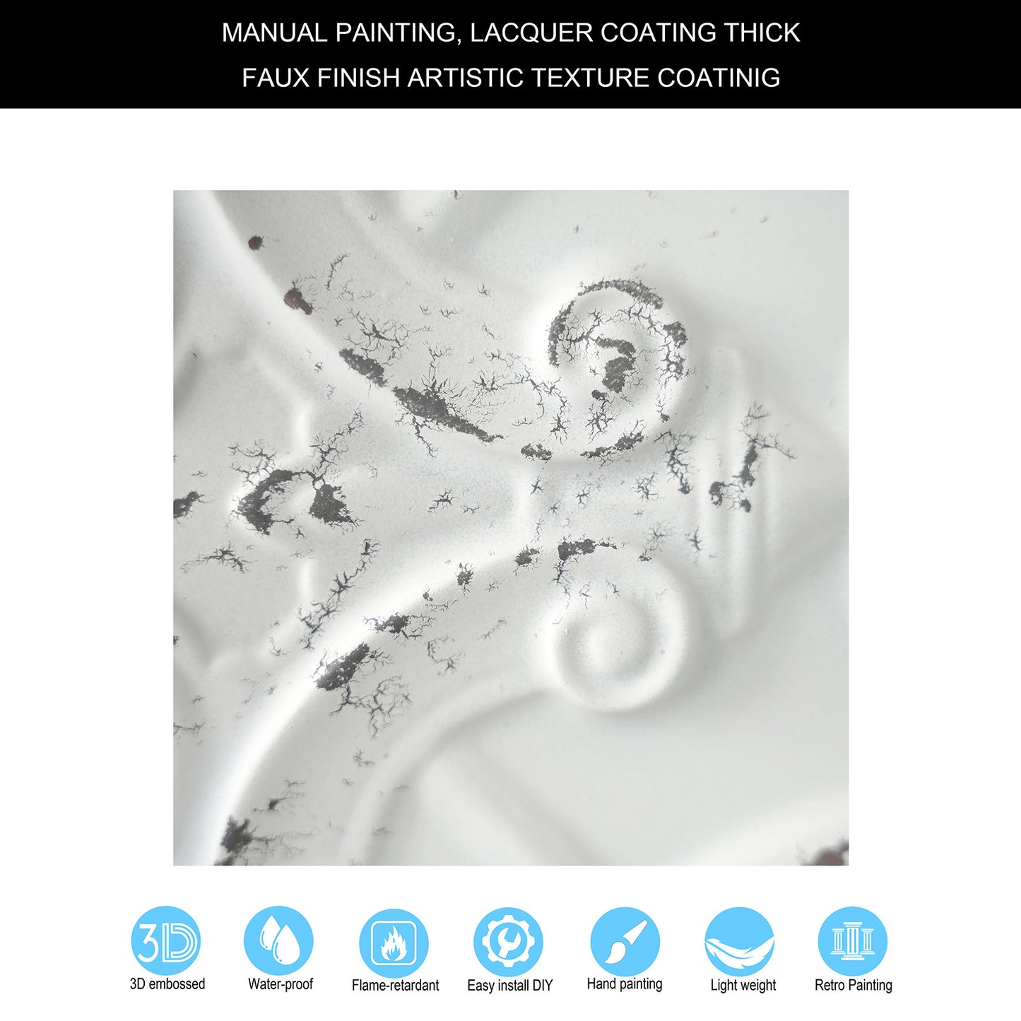 10PCS Artistic Ceiling Tiles for Libraries, Museums, Craft Studios and Cultural Interiors PL07