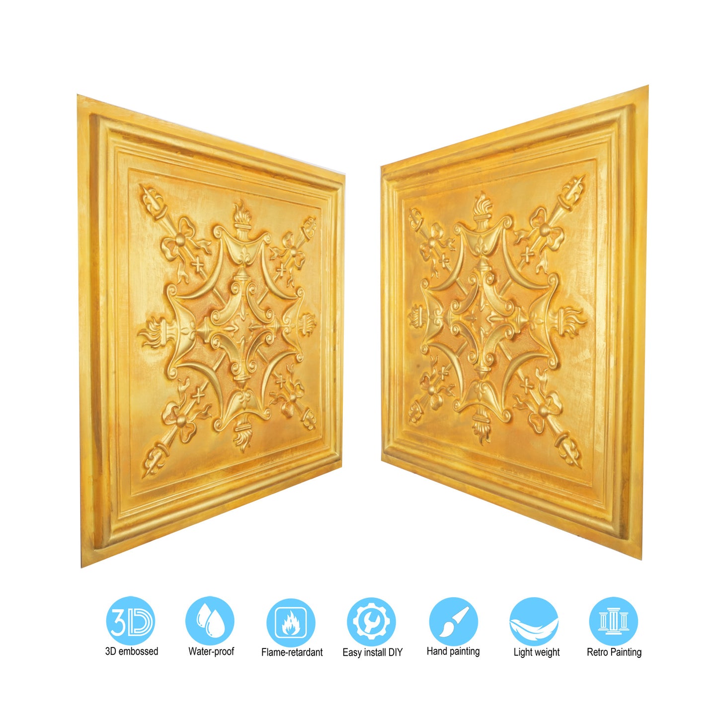 10Pcs Embossing Ceiling Tiles for Boutique Restaurants, Premium Lounges and Luxury Hotels PL07