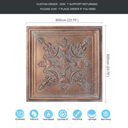 10PCS Faux Tin Ceiling Tiles for Modern Cafés, Dessert Shops and Charming Boutiques PL07