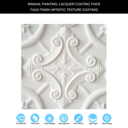10PCS Artistic Ceiling Tiles for Libraries, Museums, Craft Studios and Cultural Interiors PL07