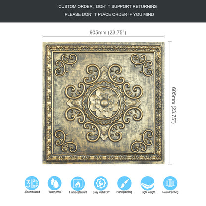 10Pcs Faux Metal Ceiling Tiles for Bars, Cafés, Lounges and Contemporary Interiors PL08