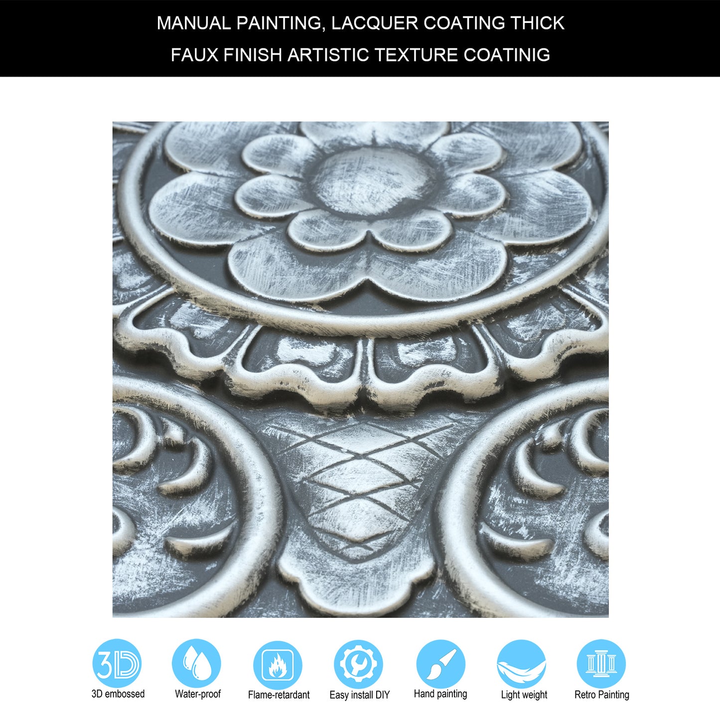 10Pcs Faux Metal Ceiling Tiles for Bars, Cafés, Lounges and Contemporary Interiors PL08