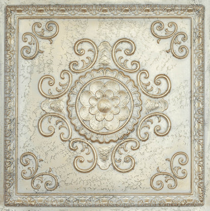 10Pcs Distressed Faux Tin Ceiling Tiles for Industrial Cafés, Craft Workshops and Retro Interiors PL08