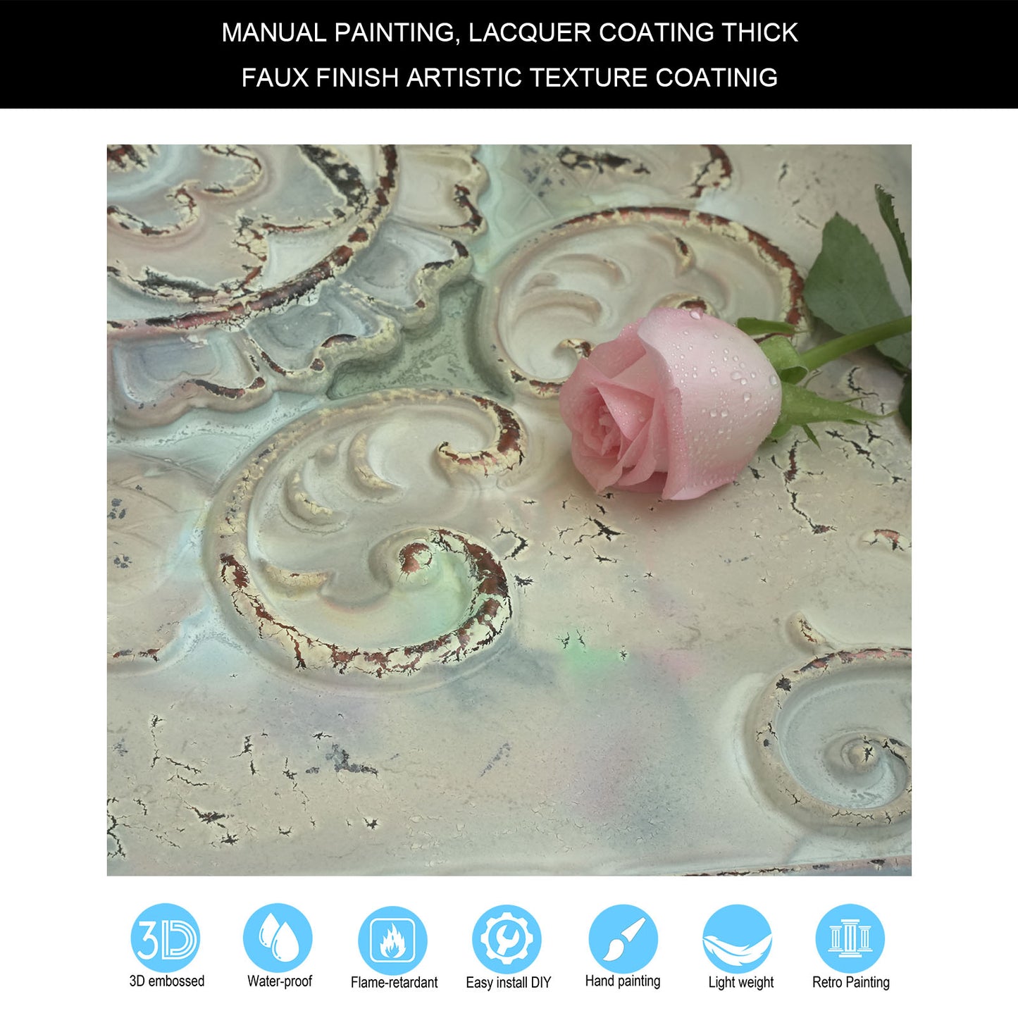 10Pcs Distressed Faux Tin Ceiling Tiles for Industrial Cafés, Craft Workshops and Retro Interiors PL08