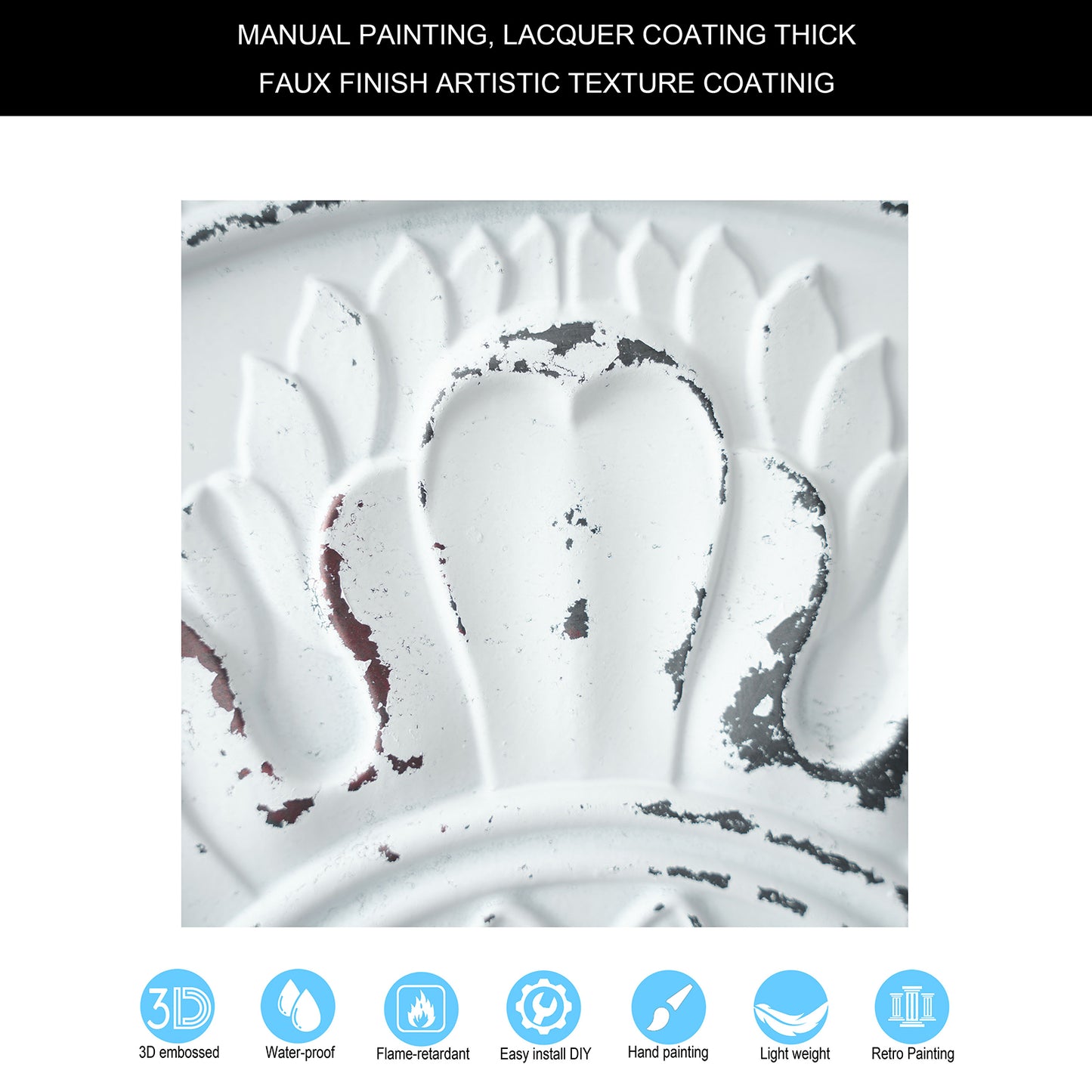 10Pcs Distressed Faux Tin Ceiling Tiles for Industrial Cafés, Craft Workshops and Retro Interiors PL08