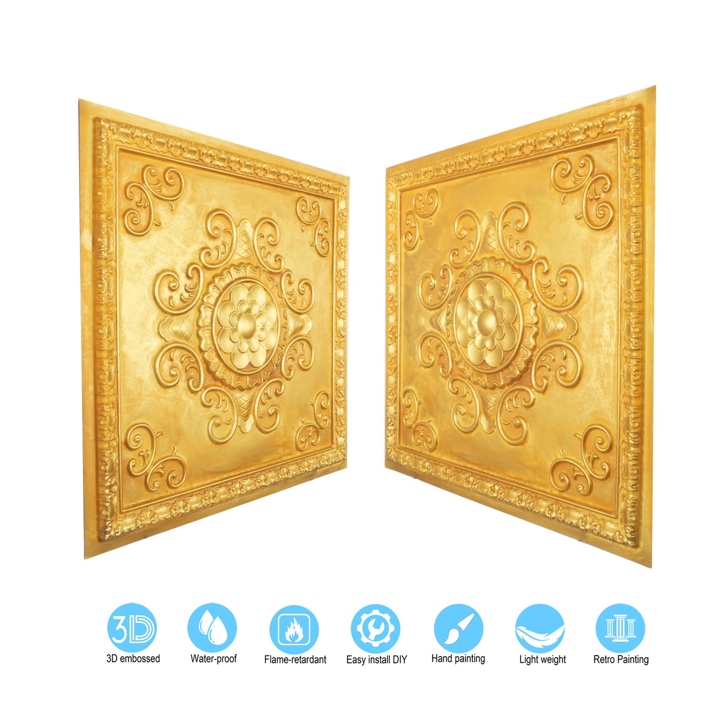 10Pcs Faux Tin Ceiling Tiles for Bars, Wine Rooms, Lounges and Modern Hospitality Spaces PL08