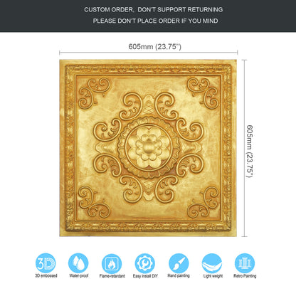 10Pcs Faux Tin Ceiling Tiles for Bars, Wine Rooms, Lounges and Modern Hospitality Spaces PL08