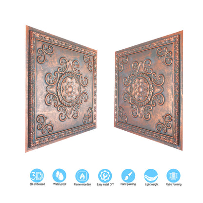 10Pcs Faux Tin Ceiling Tiles for Bars, Wine Rooms, Lounges and Modern Hospitality Spaces PL08