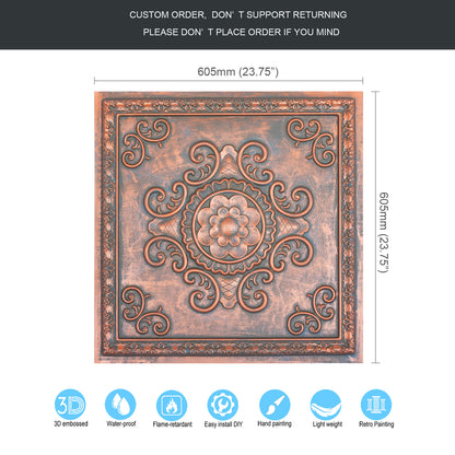 10Pcs Faux Tin Ceiling Tiles for Bars, Wine Rooms, Lounges and Modern Hospitality Spaces PL08