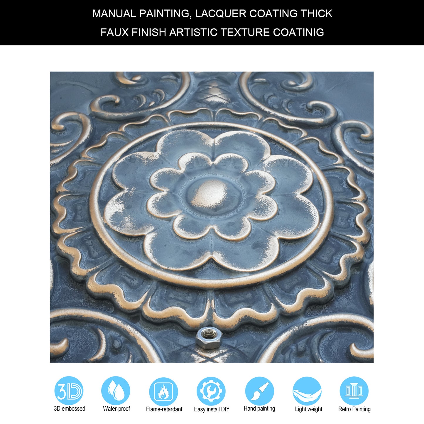 10Pcs Faux Metal Ceiling Tiles for Bars, Cafés, Lounges and Contemporary Interiors PL08