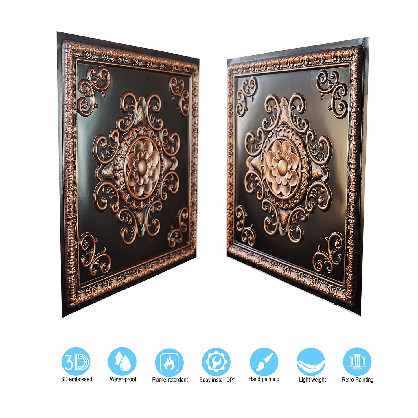 10Pcs PVC Ceiling Tiles for Salons, Spas, Massage Rooms and Comfortable Interiors PL08