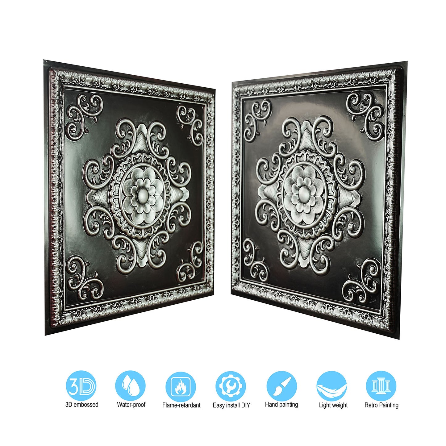 10Pcs PVC Ceiling Tiles for Salons, Spas, Massage Rooms and Comfortable Interiors PL08