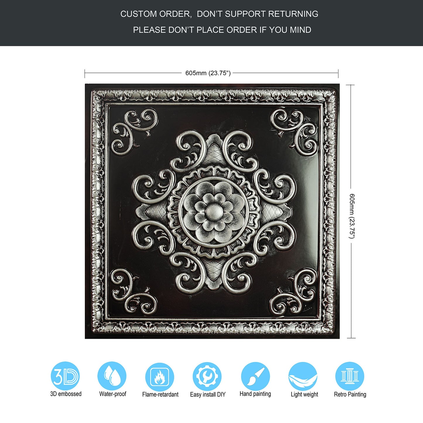 10Pcs PVC Ceiling Tiles for Salons, Spas, Massage Rooms and Comfortable Interiors PL08