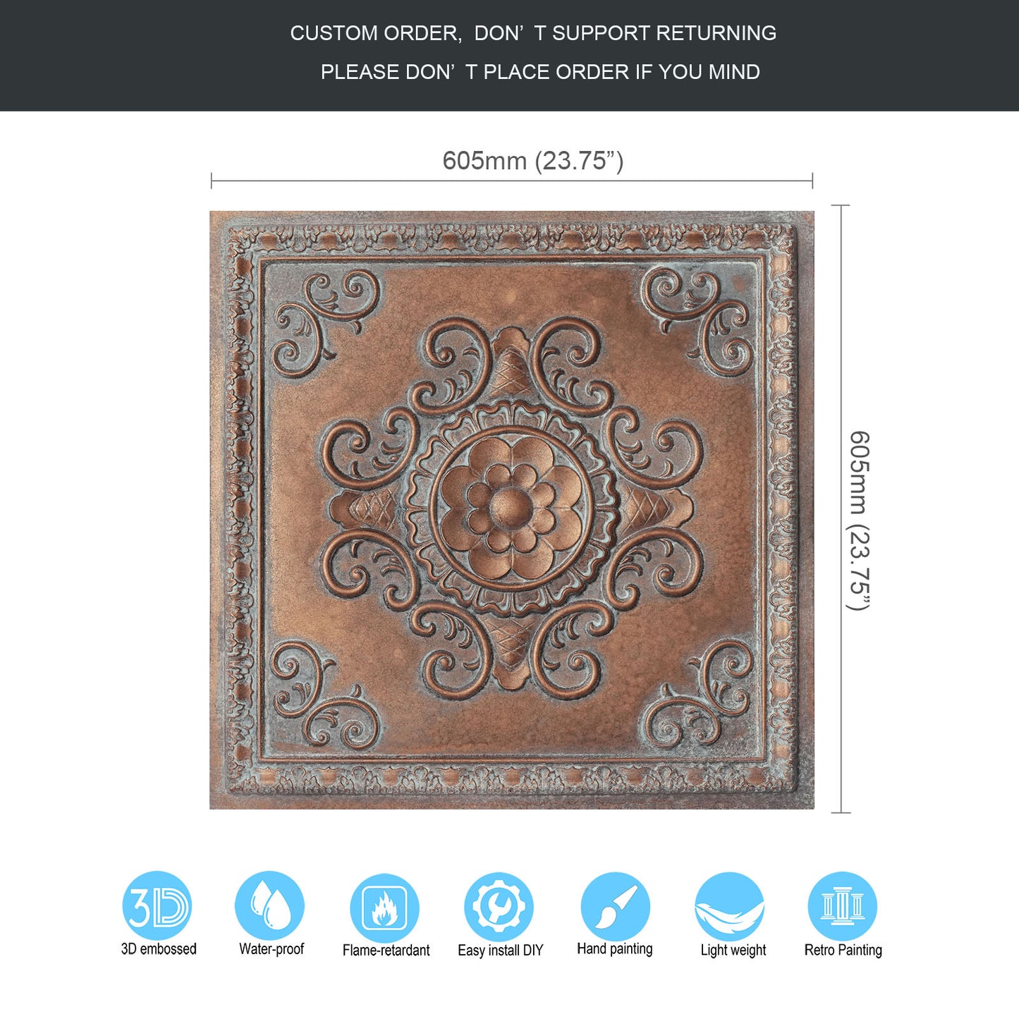 10Pcs PVC Ceiling Tiles for Salons, Spas, Massage Rooms and Comfortable Interiors PL08