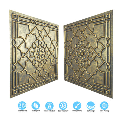 10Pcs 3D Faux Metal Ceiling Tiles for Stylish Bars, Clubs and Trendy Restaurants PL09