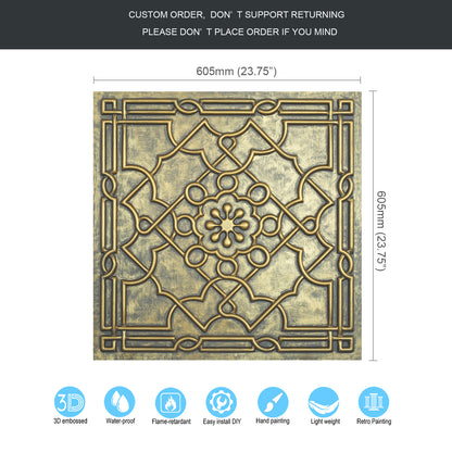 10Pcs 3D Faux Metal Ceiling Tiles for Stylish Bars, Clubs and Trendy Restaurants PL09