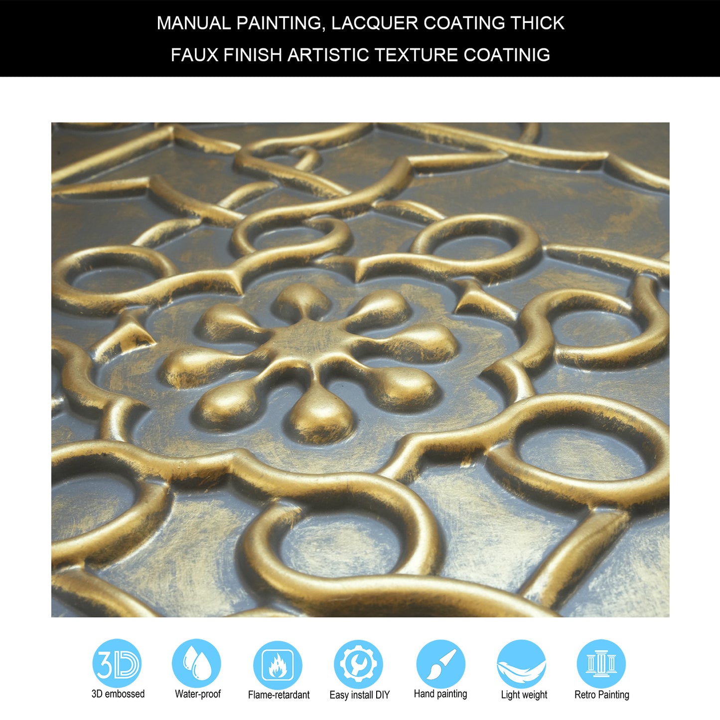 10Pcs 3D Faux Metal Ceiling Tiles for Stylish Bars, Clubs and Trendy Restaurants PL09