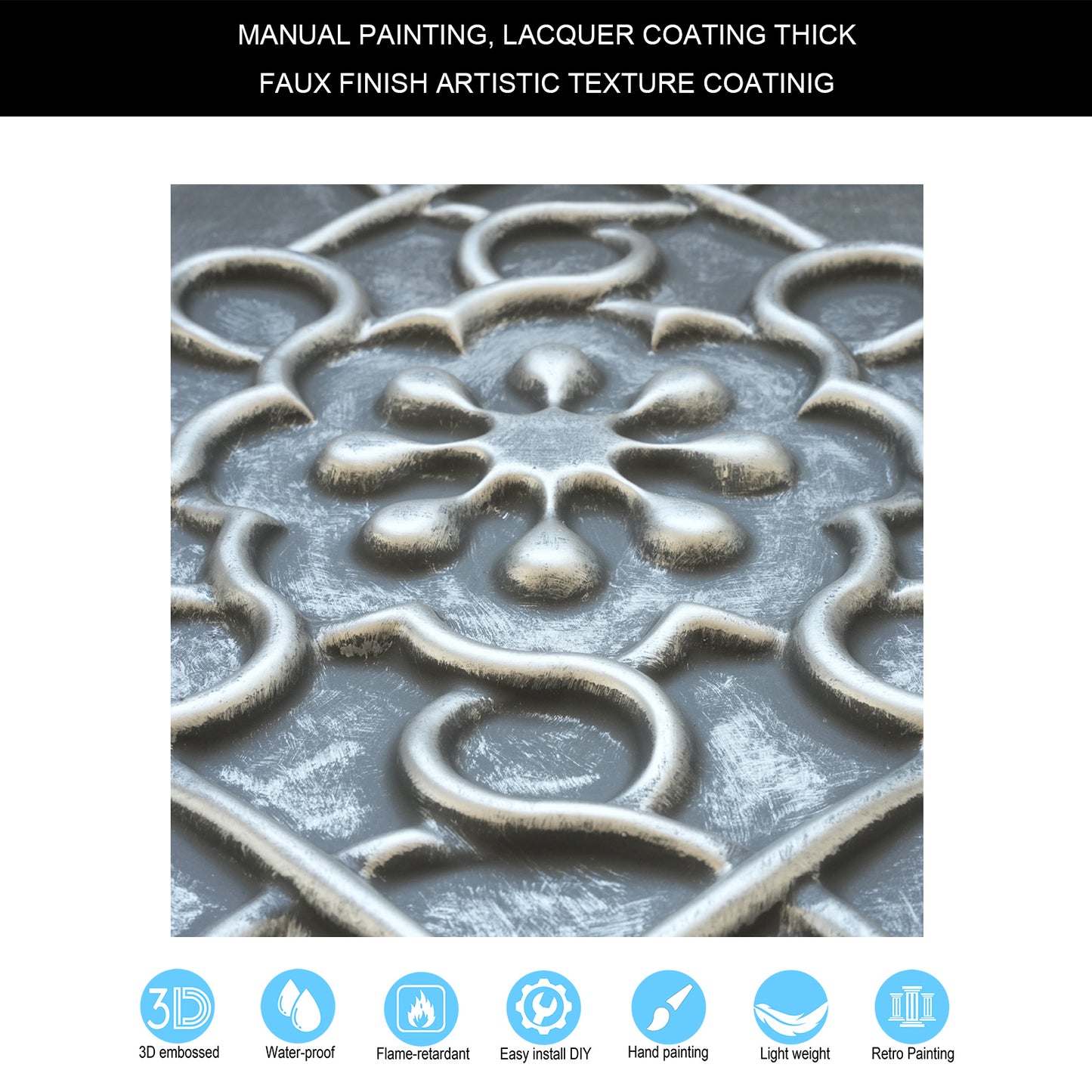 10Pcs 3D Faux Metal Ceiling Tiles for Stylish Bars, Clubs and Trendy Restaurants PL09