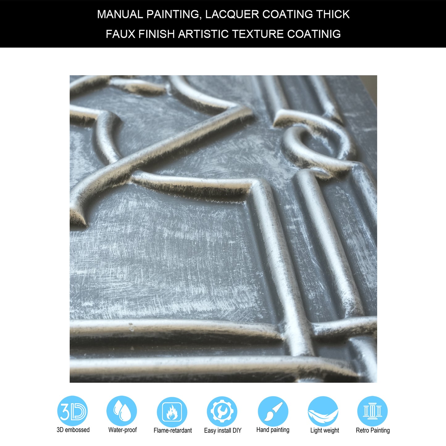 10Pcs 3D Faux Metal Ceiling Tiles for Stylish Bars, Clubs and Trendy Restaurants PL09