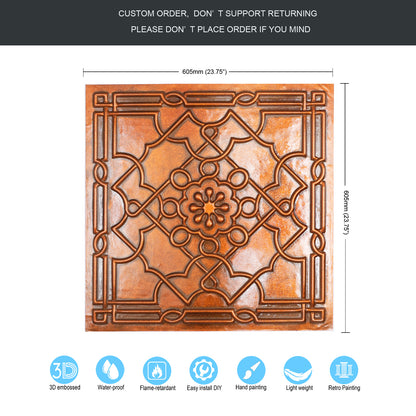 10Pcs Aged Decorative Ceiling Panels for Rustic Inns, Guesthouses and Boutique Hotels PL09