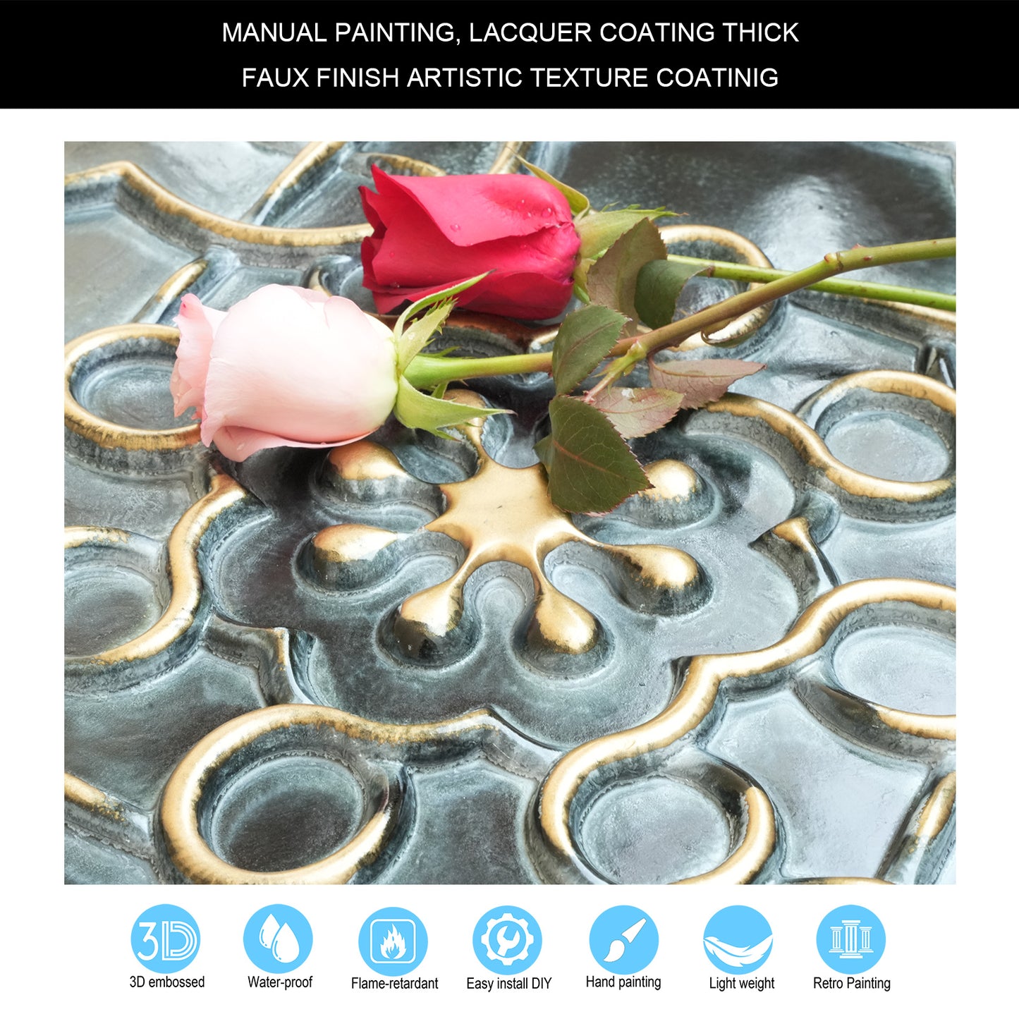 10Pcs 3D Faux Metal Ceiling Tiles for Stylish Bars, Clubs and Trendy Restaurants PL09