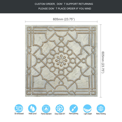 10Pcs 3D Decorative Ceiling Tiles for Trendy Restaurants, Bars and Creative Cafés PL09