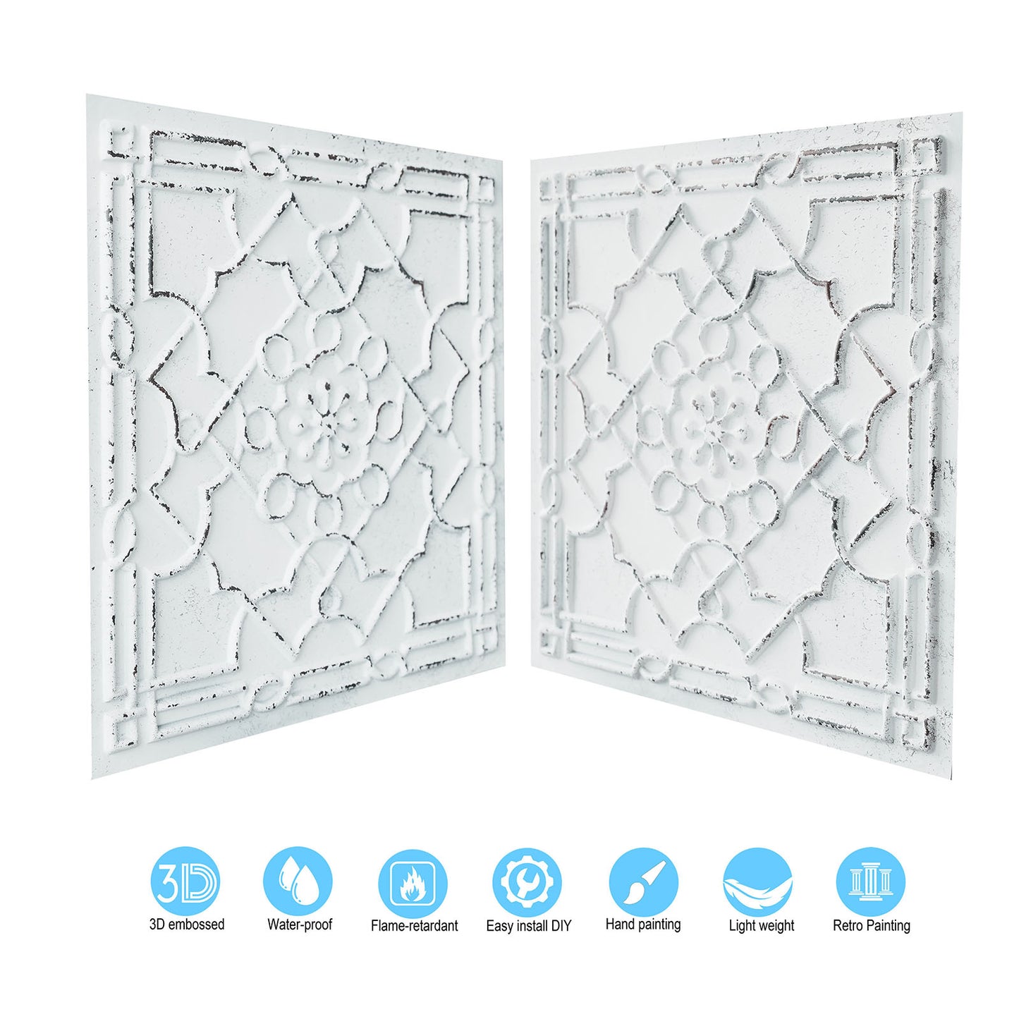 10Pcs 3D Decorative Ceiling Tiles for Trendy Restaurants, Bars and Creative Cafés PL09