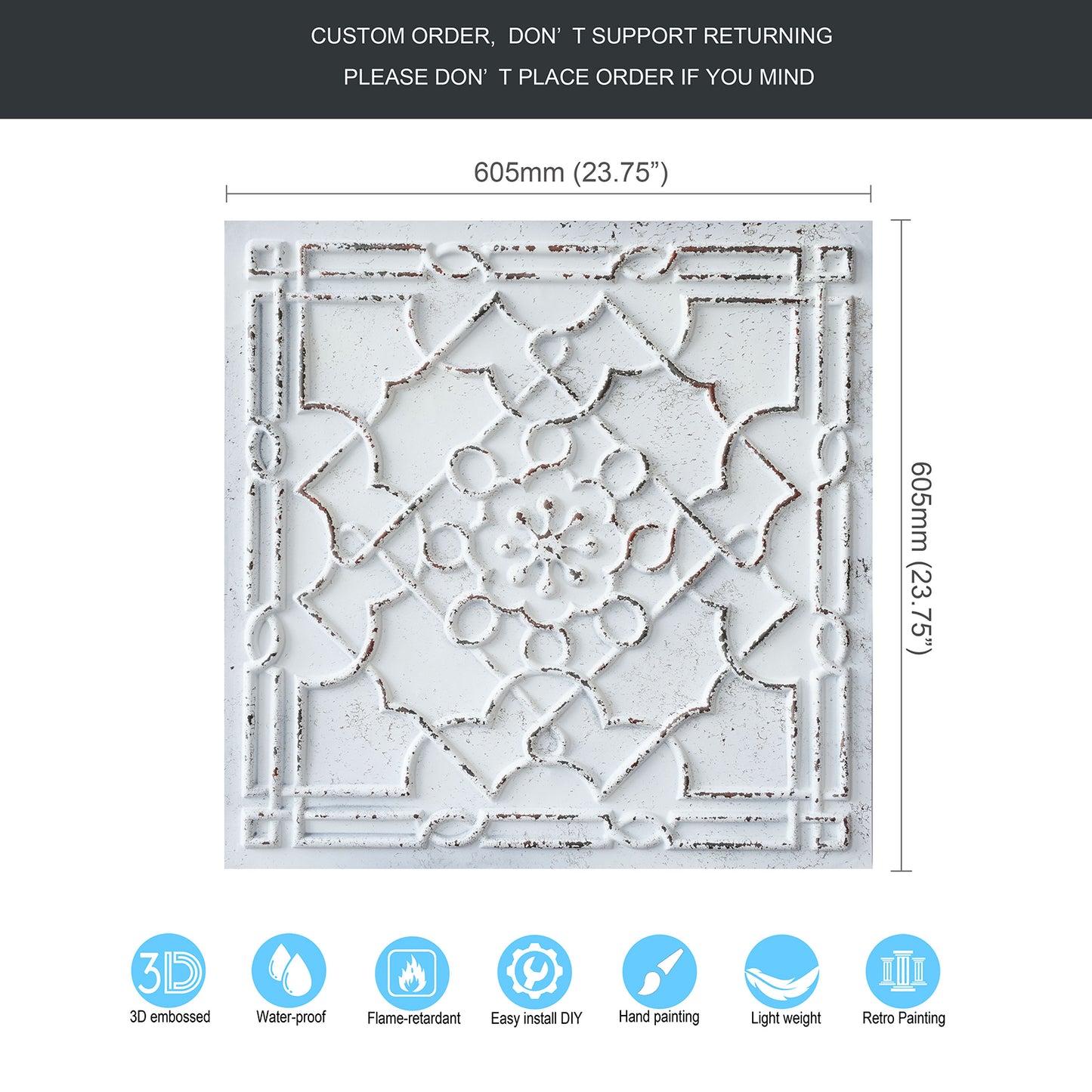 10Pcs 3D Decorative Ceiling Tiles for Trendy Restaurants, Bars and Creative Cafés PL09