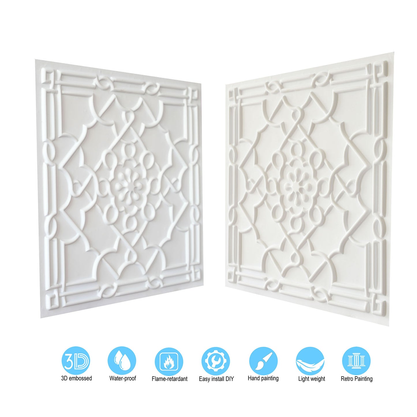 10Pcs 3D Decorative Ceiling Tiles for Trendy Restaurants, Bars and Creative Cafés PL09