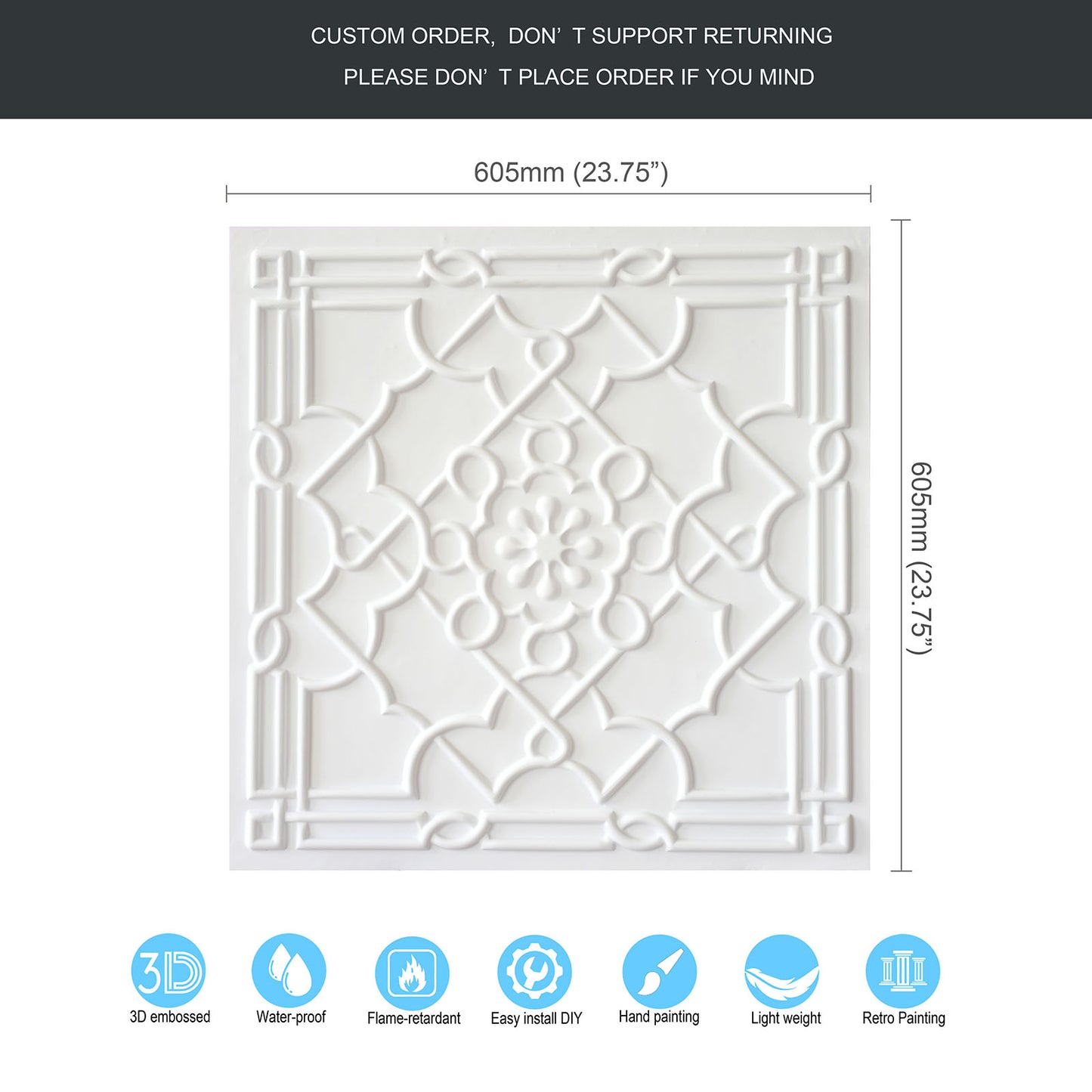 10Pcs 3D Decorative Ceiling Tiles for Trendy Restaurants, Bars and Creative Cafés PL09