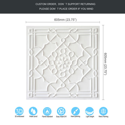 10Pcs 3D Decorative Ceiling Tiles for Trendy Restaurants, Bars and Creative Cafés PL09