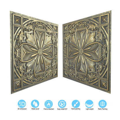 10Pcs Vintage Ceiling Tiles for Wine Cellars, Old-World Restaurants and Artistic Rooms PL10
