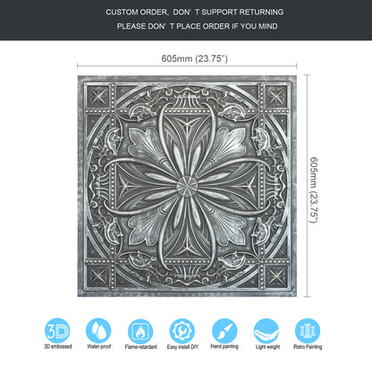 10Pcs Vintage Ceiling Tiles for Wine Cellars, Old-World Restaurants and Artistic Rooms PL10