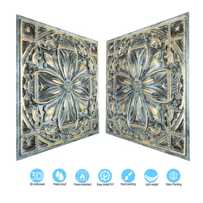 10Pcs Vintage Ceiling Tiles for Wine Cellars, Old-World Restaurants and Artistic Rooms PL10