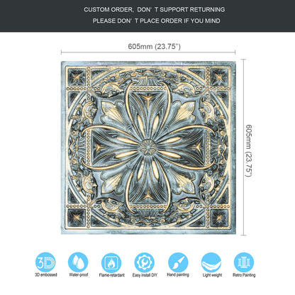 10Pcs Vintage Ceiling Tiles for Wine Cellars, Old-World Restaurants and Artistic Rooms PL10