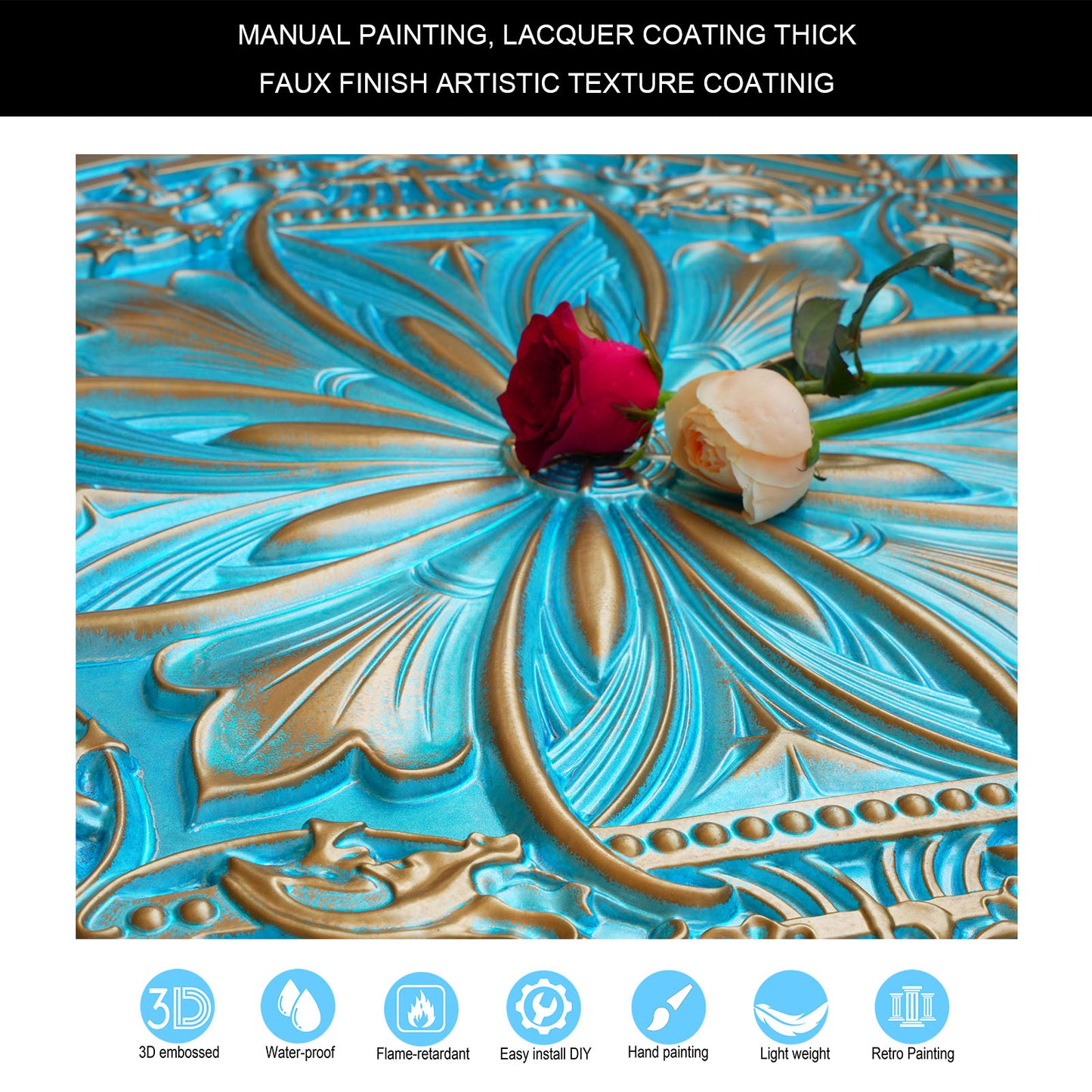 10Pcs  Vintage-Style Ceiling Tiles for Elegant Restaurants, Coffee Houses and Hospitality Spaces PL10