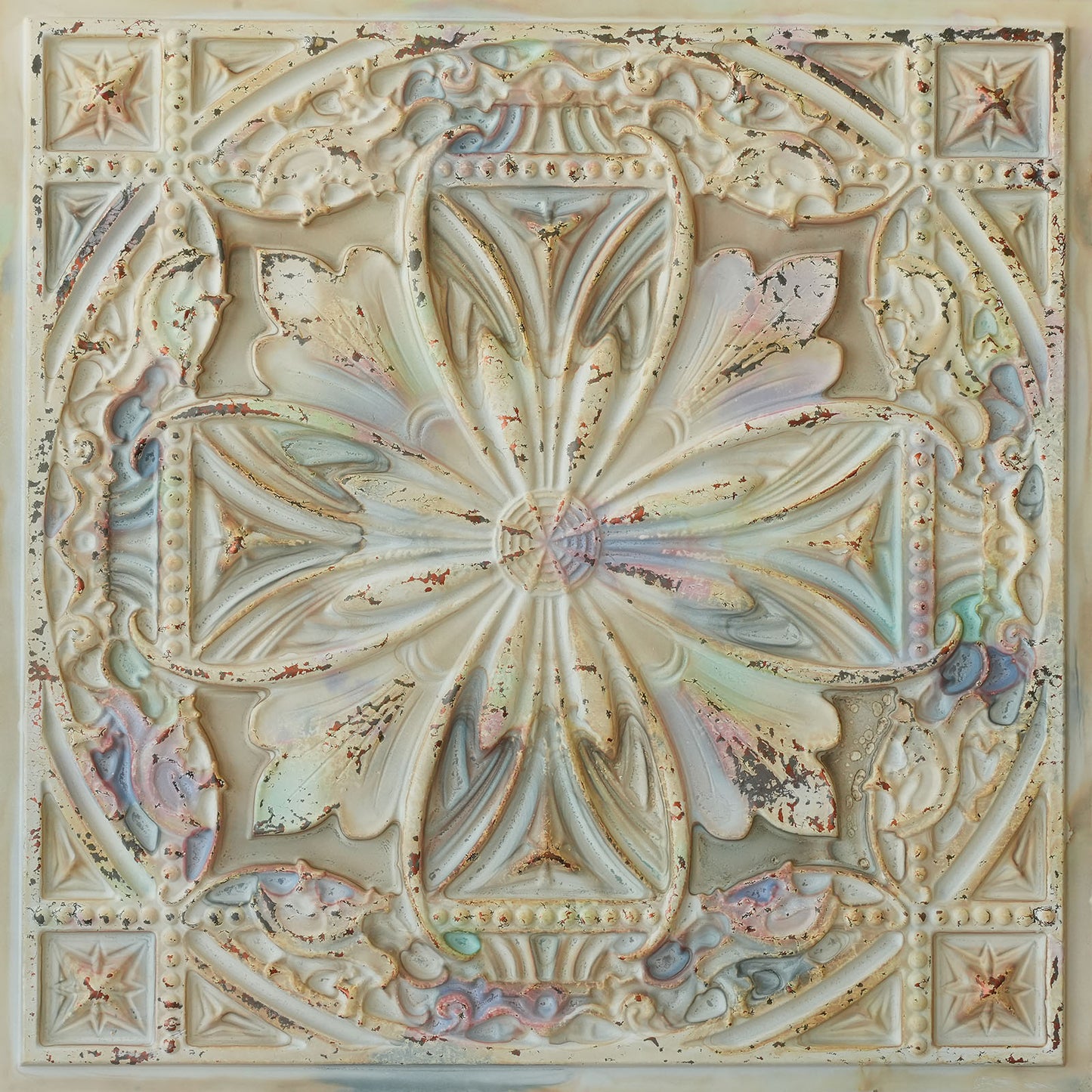 10Pcs DIY Faux Metal Ceiling Tile Panels for Café Bars, Studios and Artistic Interiors PL10