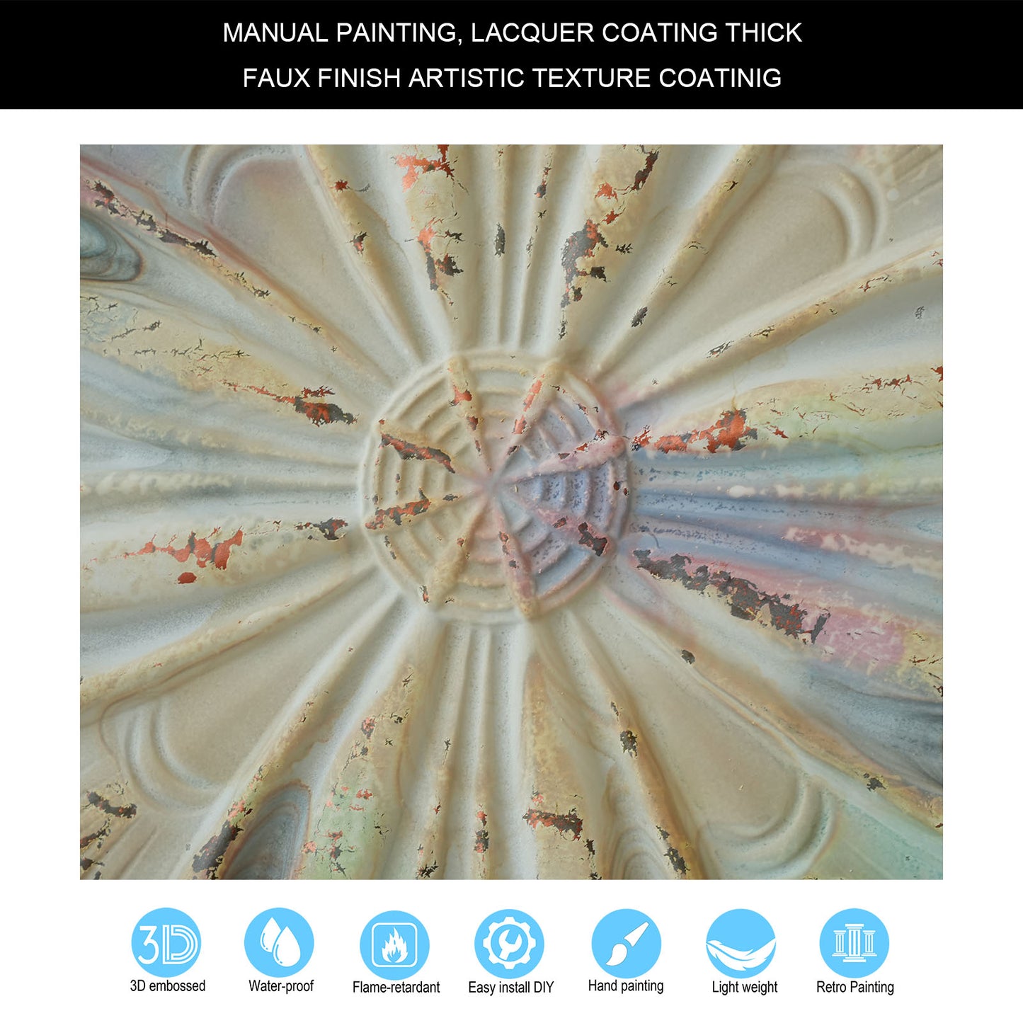 10Pcs DIY Faux Metal Ceiling Tile Panels for Café Bars, Studios and Artistic Interiors PL10