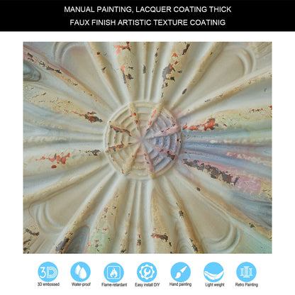 10Pcs DIY Faux Metal Ceiling Tile Panels for Café Bars, Studios and Artistic Interiors PL10