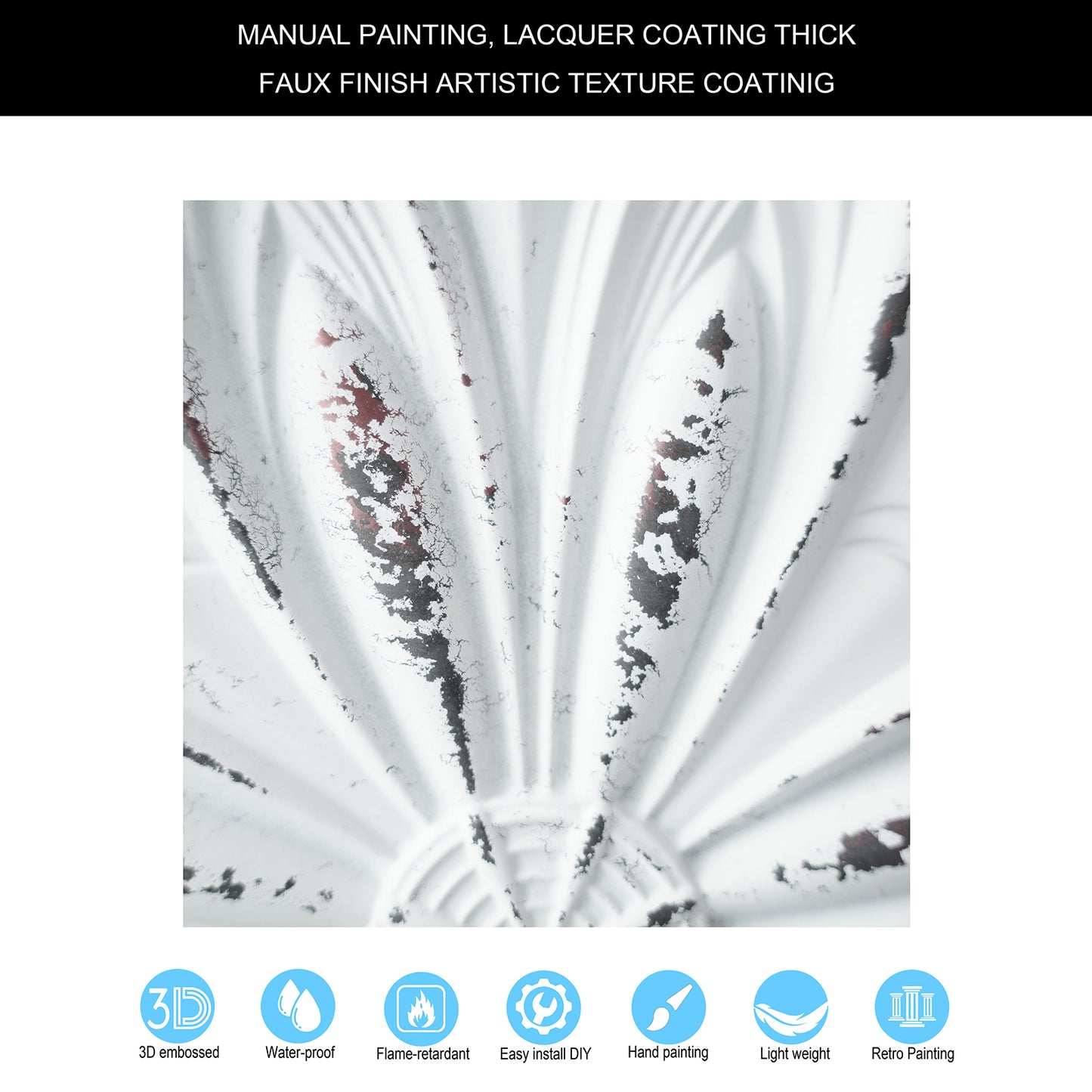 10Pcs DIY Faux Metal Ceiling Tile Panels for Café Bars, Studios and Artistic Interiors PL10