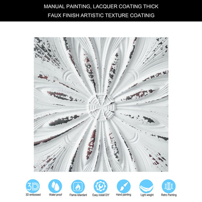 10Pcs DIY Faux Metal Ceiling Tile Panels for Café Bars, Studios and Artistic Interiors PL10