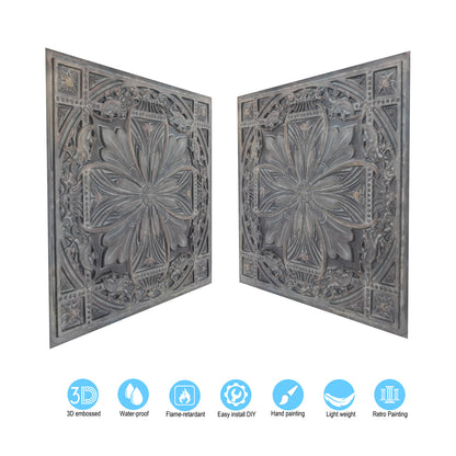 10Pcs  Vintage-Style Ceiling Tiles for Elegant Restaurants, Coffee Houses and Hospitality Spaces PL10