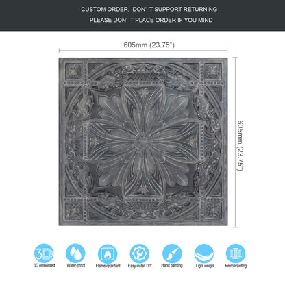 10Pcs  Vintage-Style Ceiling Tiles for Elegant Restaurants, Coffee Houses and Hospitality Spaces PL10