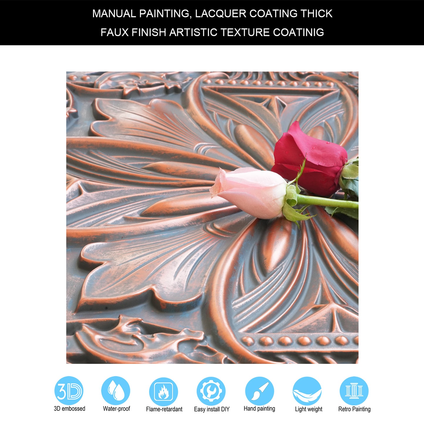 10Pcs 3D Faux Metal Ceiling Tiles for Stylish Bars, Clubs and Trendy Restaurants PL10