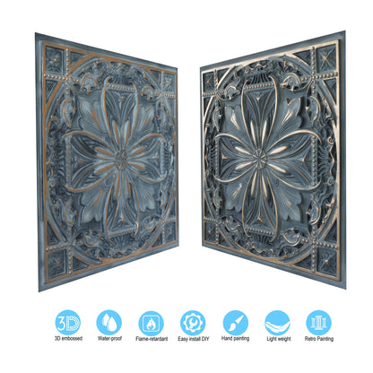 10Pcs Vintage Ceiling Tiles for Wine Cellars, Old-World Restaurants and Artistic Rooms PL10