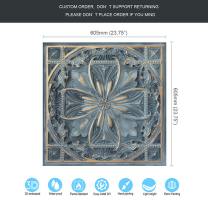 10Pcs Vintage Ceiling Tiles for Wine Cellars, Old-World Restaurants and Artistic Rooms PL10