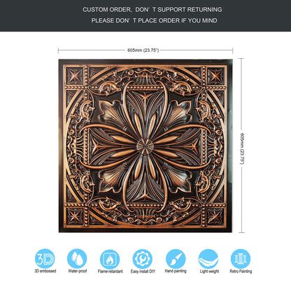 10Pcs  Vintage-Style Ceiling Tiles for Elegant Restaurants, Coffee Houses and Hospitality Spaces PL10