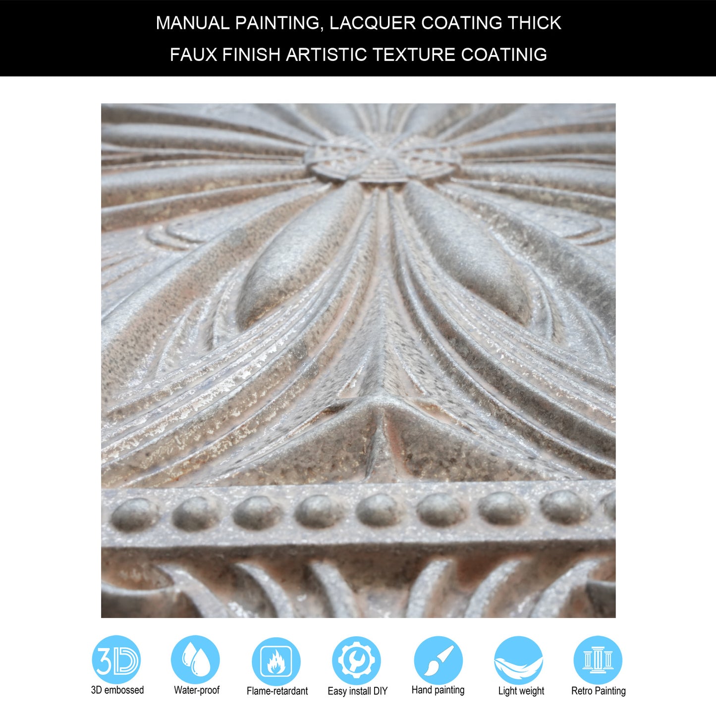 10Pcs 3D Faux Metal Ceiling Tiles for Stylish Bars, Clubs and Trendy Restaurants PL10