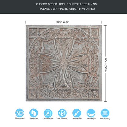 10Pcs 3D Faux Metal Ceiling Tiles for Stylish Bars, Clubs and Trendy Restaurants PL10