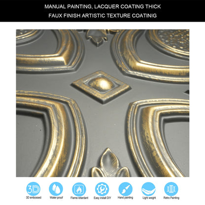 10tiles/lot Faux Tin Ceiling Tiles 3D Embossed Wall Panels for Restaurant PL11